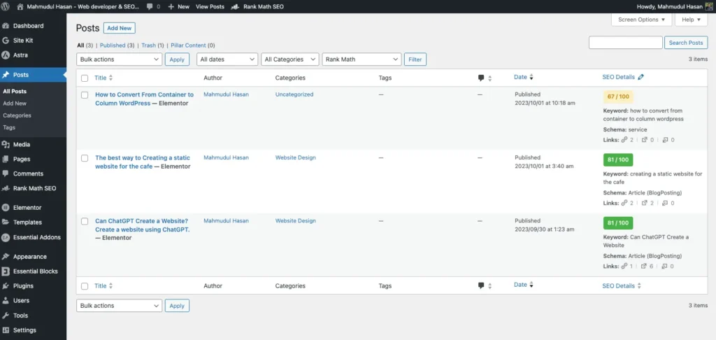 How to Convert From Container to Column WordPress-3