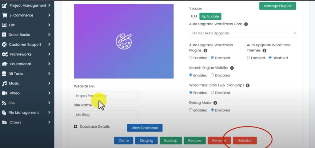 How to Uninstall WordPress from Cpanel -5