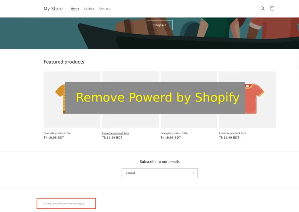 how to remove powered by shopify