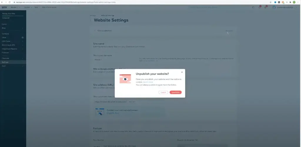how to unpublish wix site-05